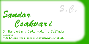 sandor csakvari business card